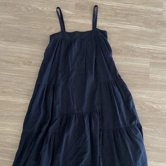 Jenni Kayne Summer Dress Navy Sz S Cotton Linen - Picture 3 of 13